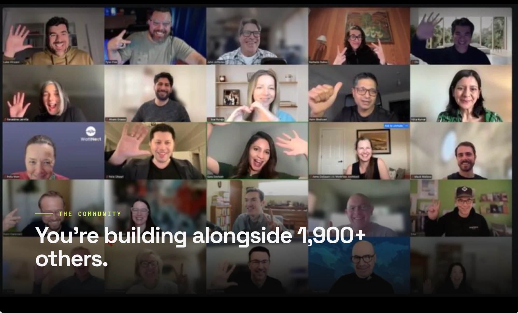 AI Build Lab community members waving on a live Zoom call